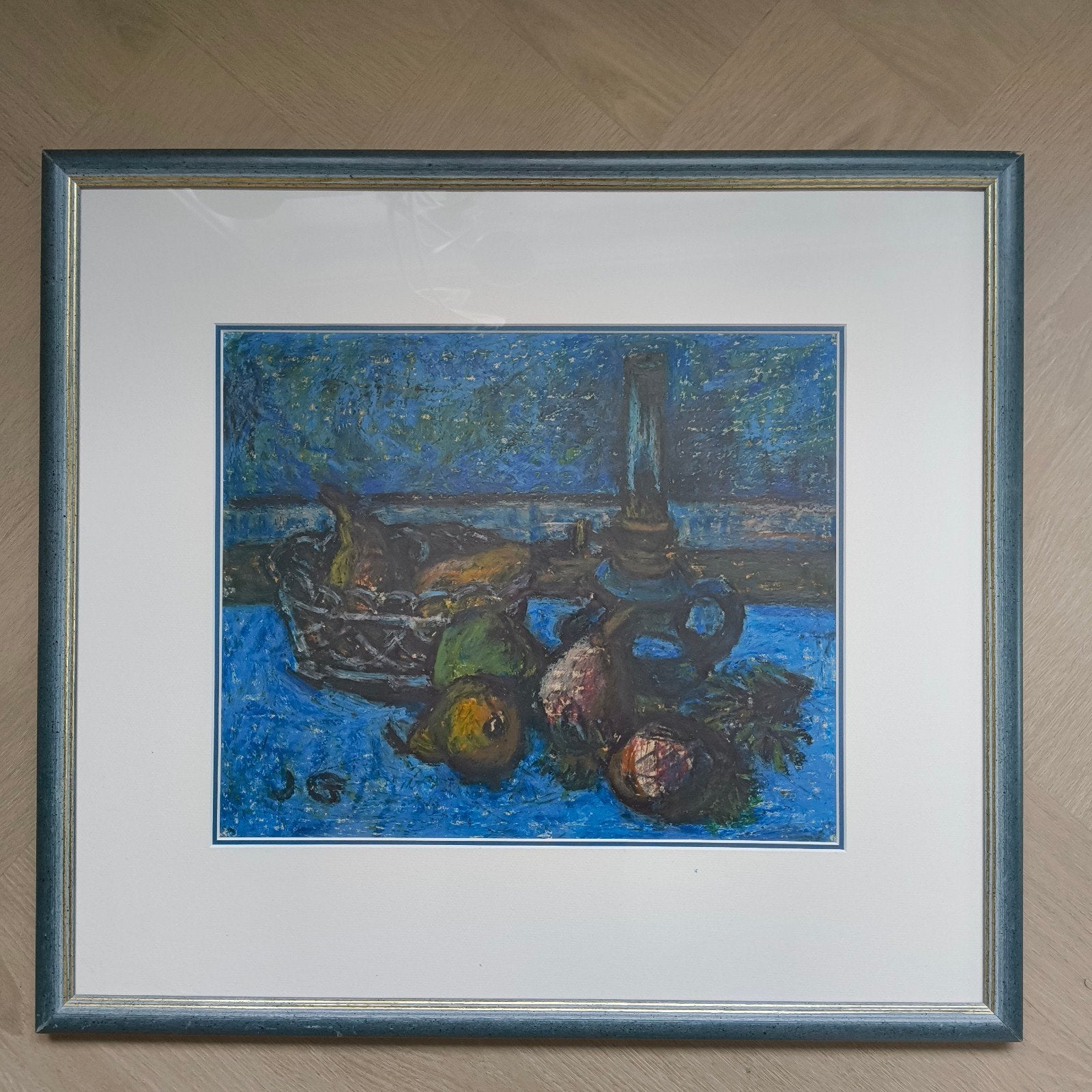 Jan Gregoor waskrijt schilderij stilleven, Ophalen of Verzenden