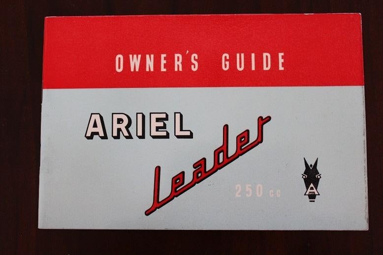 Ariel Leader Arrow 250cc 1960 motorcycle owner's guide, Motoren, Handleidingen en Instructieboekjes, Ophalen of Verzenden, Overige merken