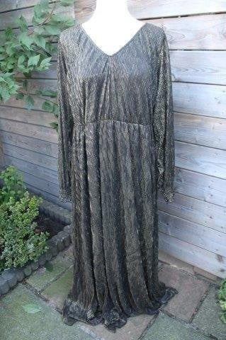 Jurk zwart/ goud Zizzi mt S/M (44/46) MAxi dress Vaste AANBI, Zizzi, Zwart, Maat 42/44 (L), Ophalen of Verzenden