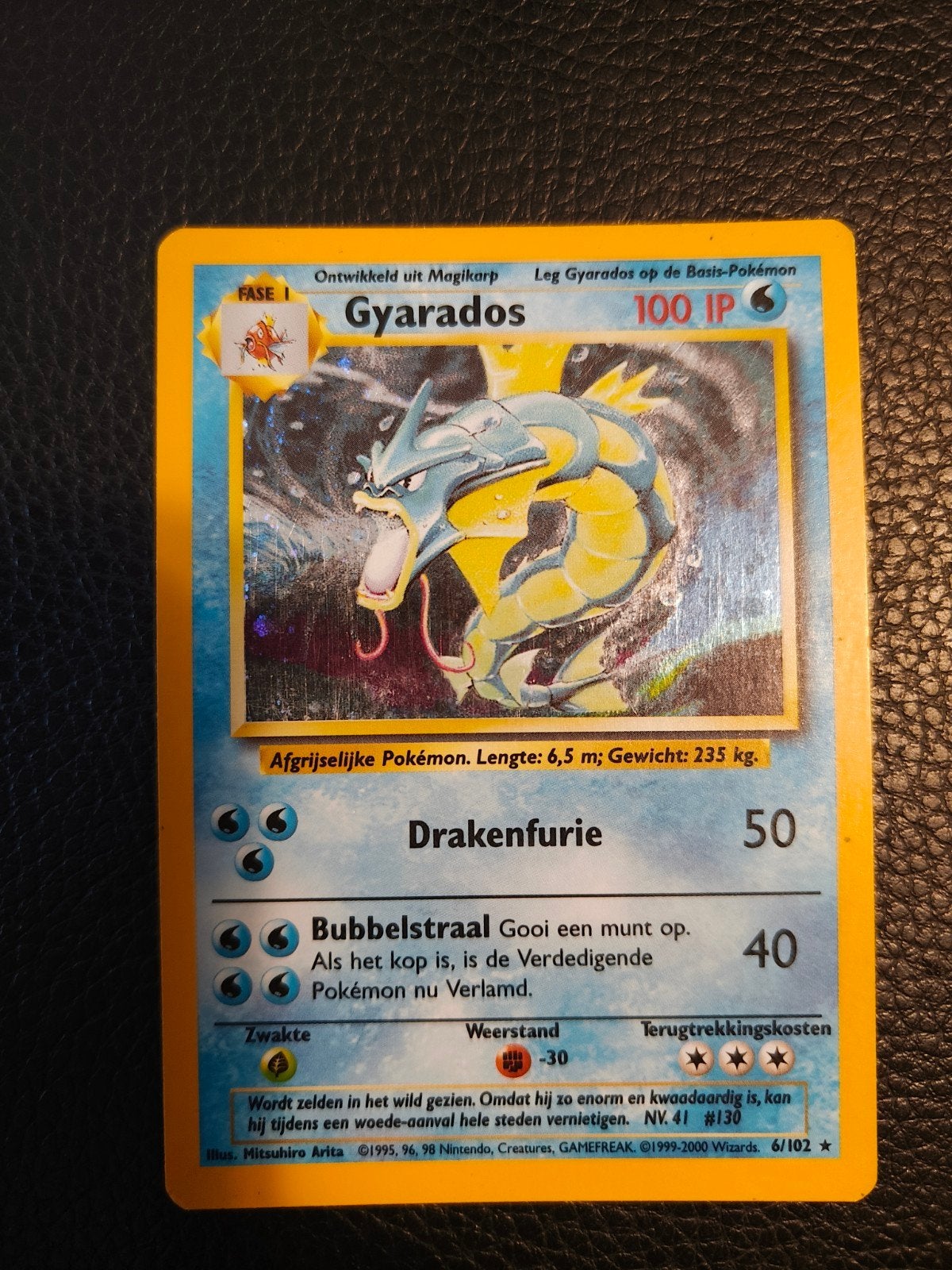 Holo Gyarados Pokémon Kaart - Nederlands, Ophalen of Verzenden, Gebruikt, Losse kaart, Foil
