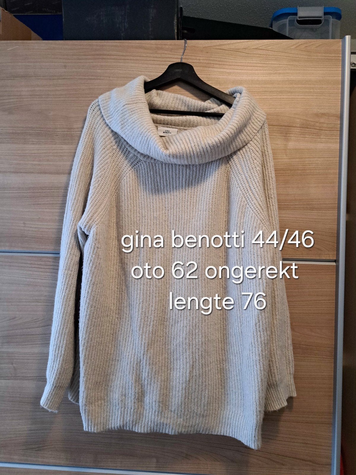 Gina benotti trui met col maat 44/46, Beige, Maat 46/48 (XL) of groter, Ophalen of Verzenden, Gina benotti