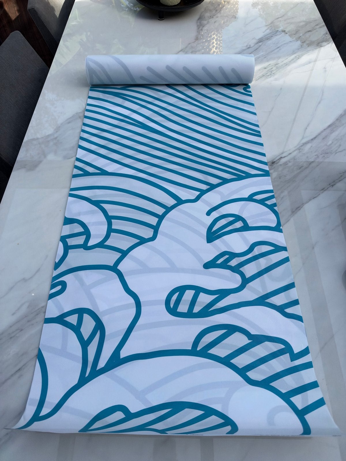 Fotobehang met golvenpatroon - 350x245 cm, Modern, Ophalen of Verzenden, Glasvezelbehang, 5 tot 10 m²