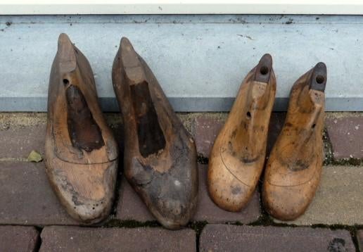 2 Paar houten schoenmallen, Antiek en Kunst, Ophalen of Verzenden