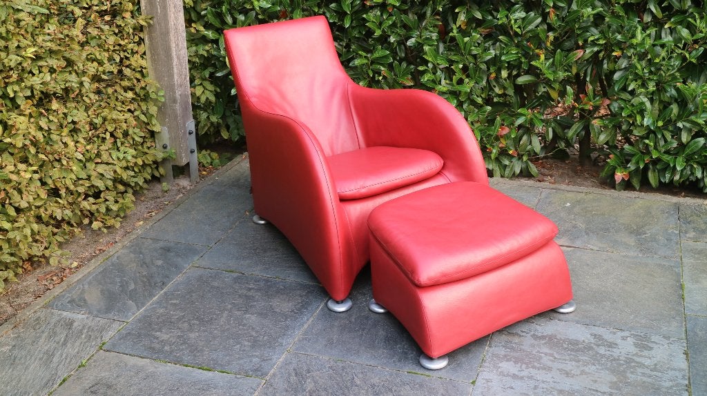 Montis Loge met hocker., Ophalen, Zo goed als nieuw, Design fauteuil, 50 tot 75 cm