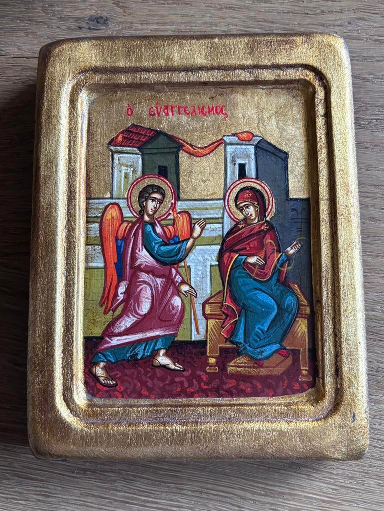 Griekse Icoon - Annunciatie (Boodschap aan Maria) - Handwerk, Ophalen of Verzenden