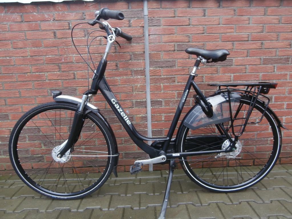 Zeer mooie Gazelle Orange Plus dames 57 cm. zwart mat, Ophalen, Gebruikt, Versnellingen, 56 cm of meer