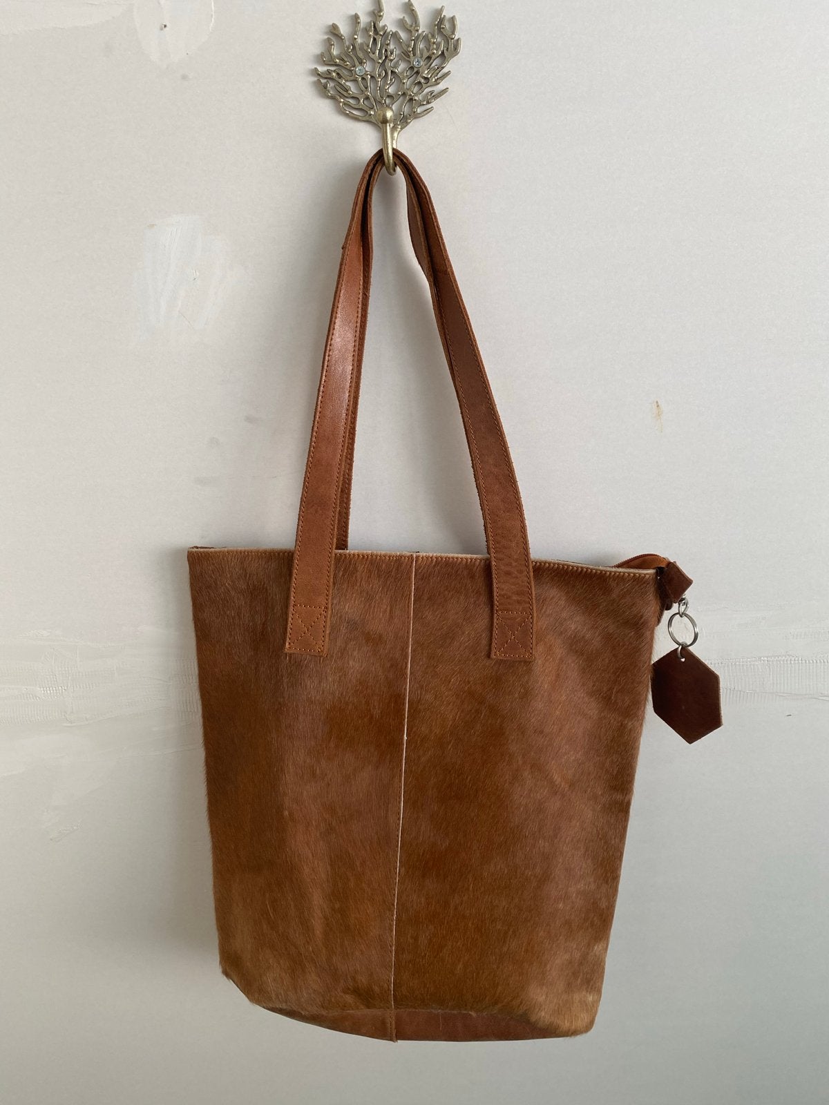 Bear Design Shopper - Bruin Leer en vacht, Sieraden, Tassen en Uiterlijk, Tassen | Damestassen, Ophalen of Verzenden, Zo goed als nieuw