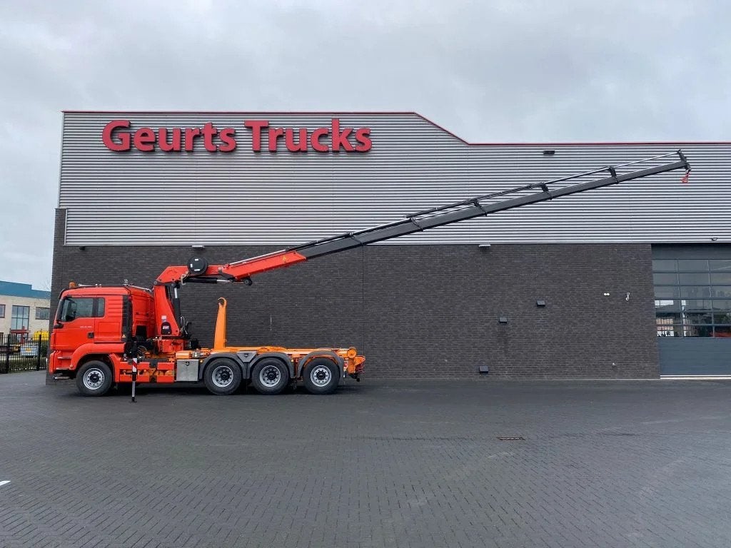 MAN TGS 35.480 8X4 TRIDEM + 20 TON HAAKARM + HMF 3220-K6 KRA, Automaat, Euro 6, Overige kleuren, MAN