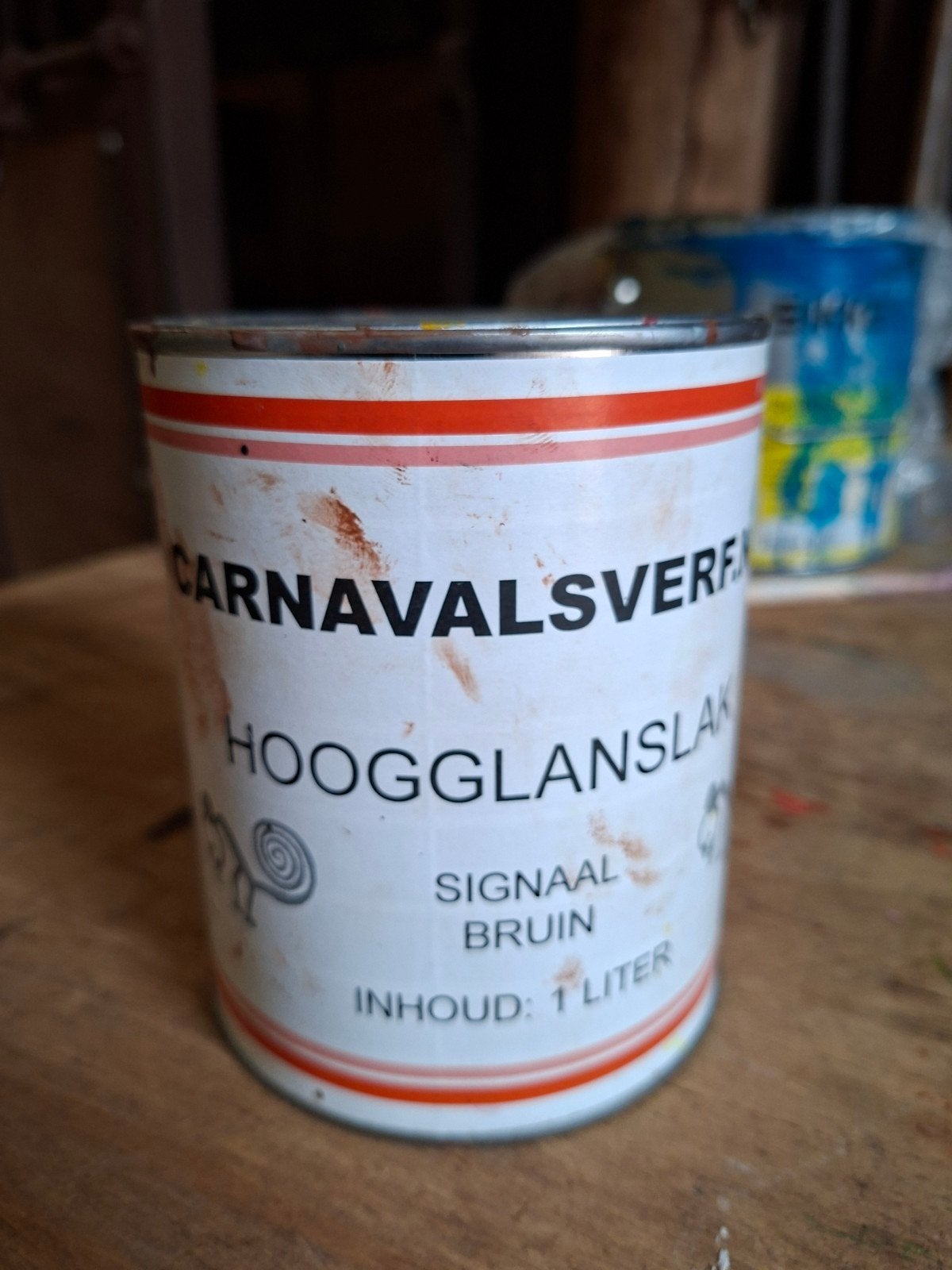 Carnavalsverf Hoogglanslak Signaal Bruin 1 Liter, Ophalen, Gebruikt, Bruin, Lak