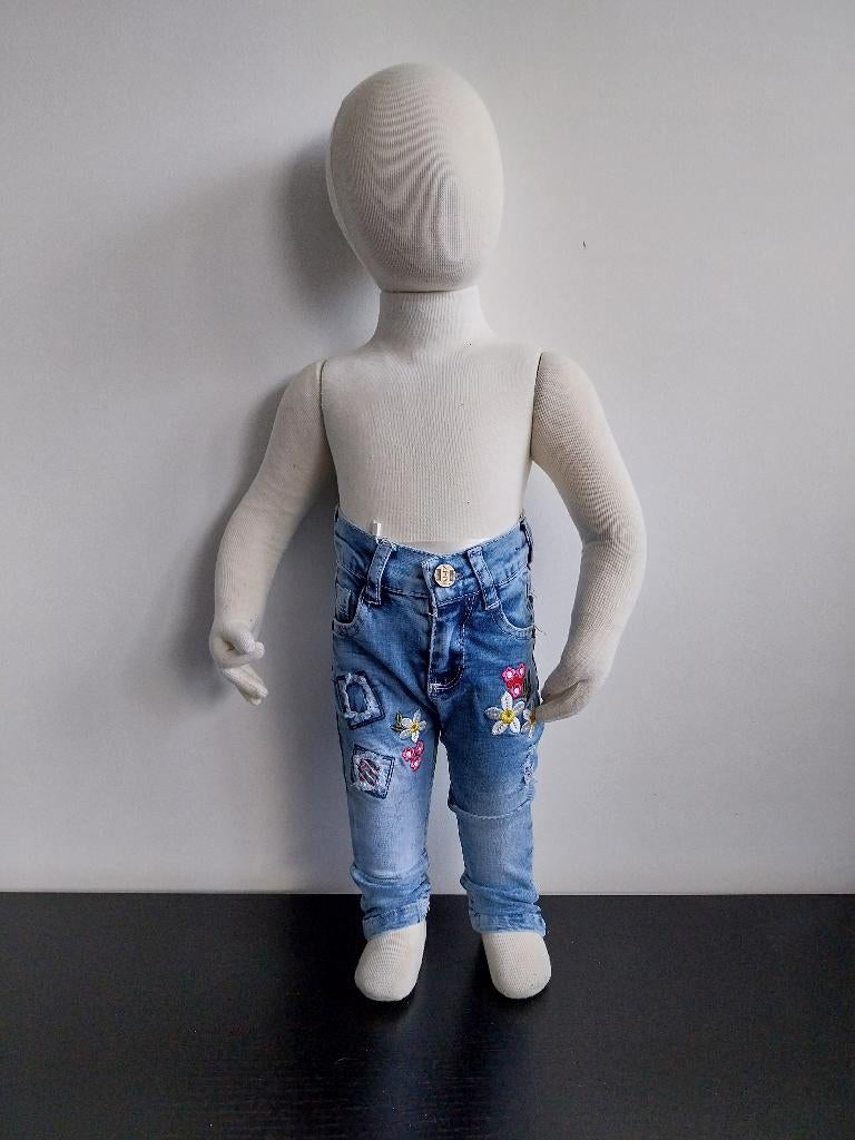 Zeni Meisjes Jeans met Geborduurde Bloemen 0-6 maanden NIEUW, SO, Zeni, Broekje, Meisje