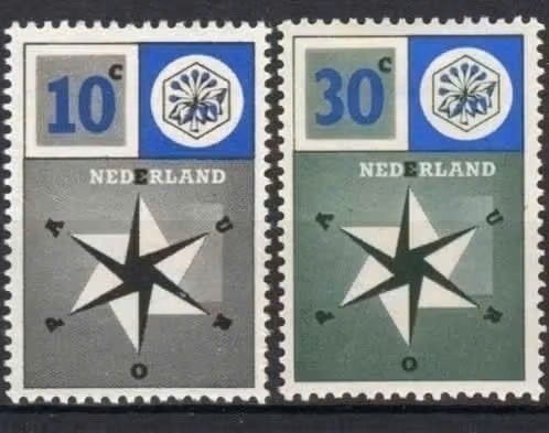 Nederland 1957 - nvph 700-701 - Europa - Windroos - ab1, Ophalen of Verzenden, Na 1940, Postfris