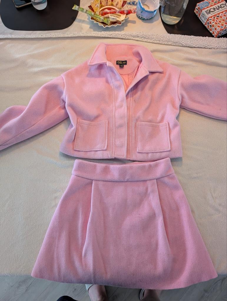 Meisjes set roze rok en colbert/jasje maat 140 OVS Kids, Meisje, Ophalen of Verzenden, Zo goed als nieuw, Setje