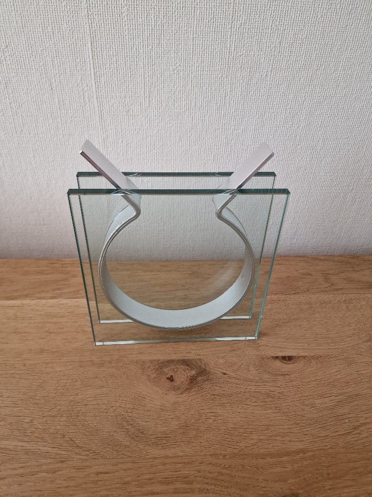 Ribon Vase - vaas met aluminium lint - MOMA - NIEUW!, Ophalen of Verzenden, Vaas, Glas