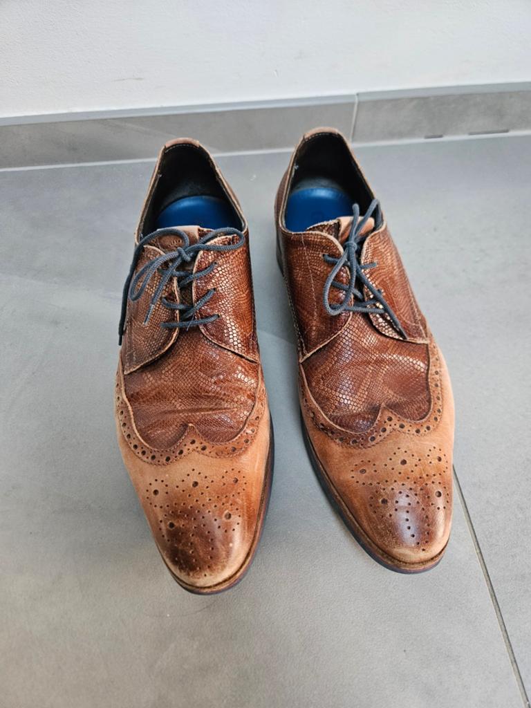 Giorgio Nette Veterschoenen Maat 43 - Bruin Leer, Kleding | Heren, Schoenen, Bruin, Giorgio, Ophalen of Verzenden, Gedragen