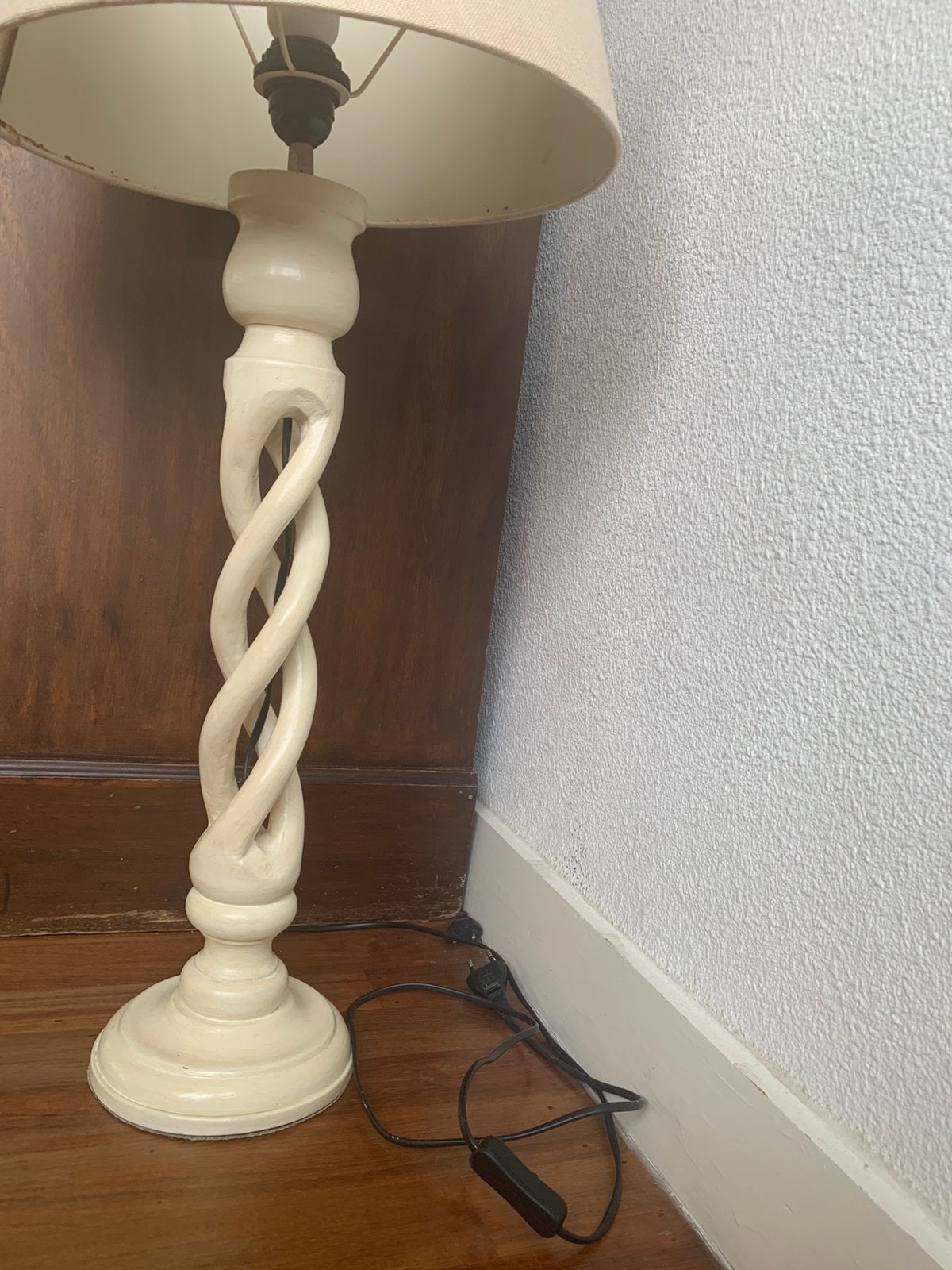 Houten lamp 60cm hoog landelijk zonder kap, Ophalen, Zo goed als nieuw, Landelijk