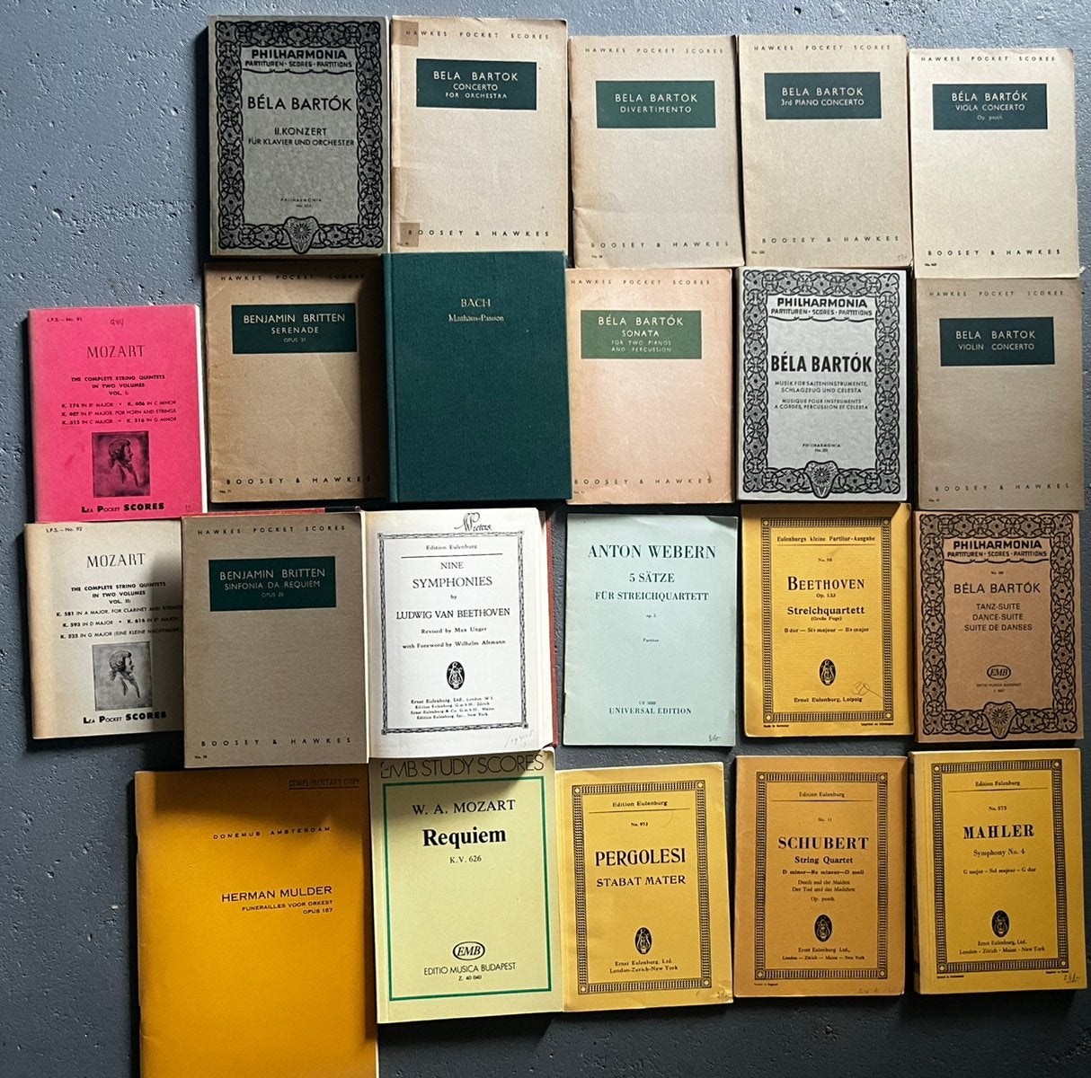 24x bladmuziek studiepartituren zak partituur study scores, Muziek en Instrumenten, Bladmuziek, Ophalen, Artiest of Componist