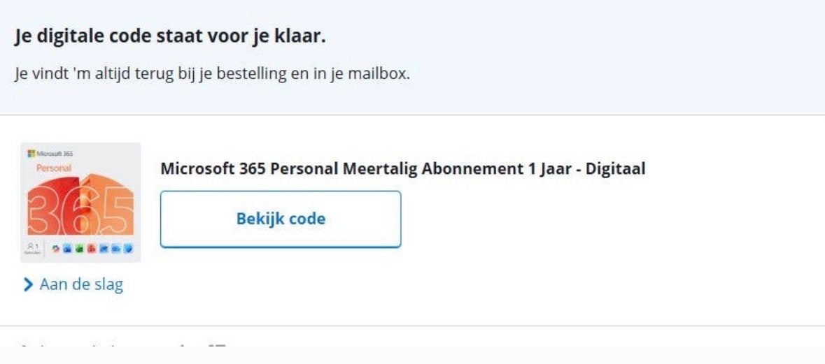 Microsoft 365 Personal 1 Jaar Abonnement - Digitale Code, Computers en Software, Ophalen of Verzenden, Nieuw, Windows