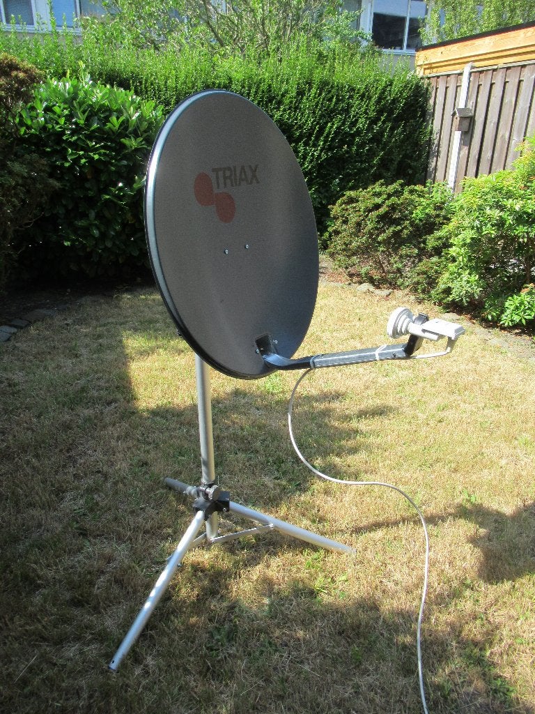 Sateliet ontvanger + schotel 63cm, Ophalen, Zo goed als nieuw, (Schotel)antenne, Overige merken