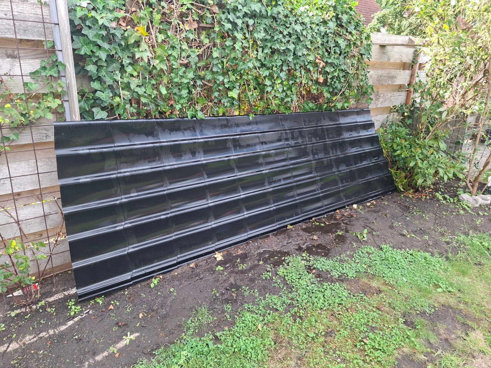 Dakpanprofielplaat met vilt 1,2x3,9 mooi voor houtstek, Ophalen, Zwart, Dakplaat of Dakpanplaat