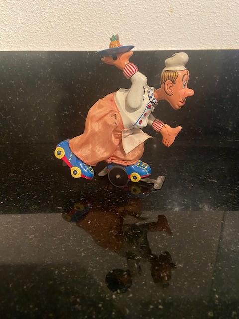 TPS Rollingscating chef windup blik litho '50-'60, Ophalen of Verzenden