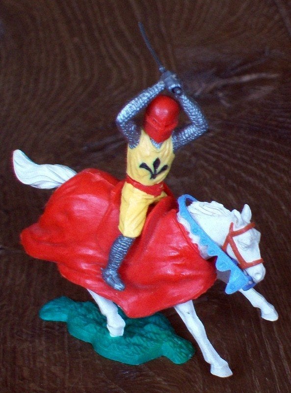 Timpo Toys Ridder op paard met zwaard jaren 60, Verzamelen, Ophalen of Verzenden, Zo goed als nieuw