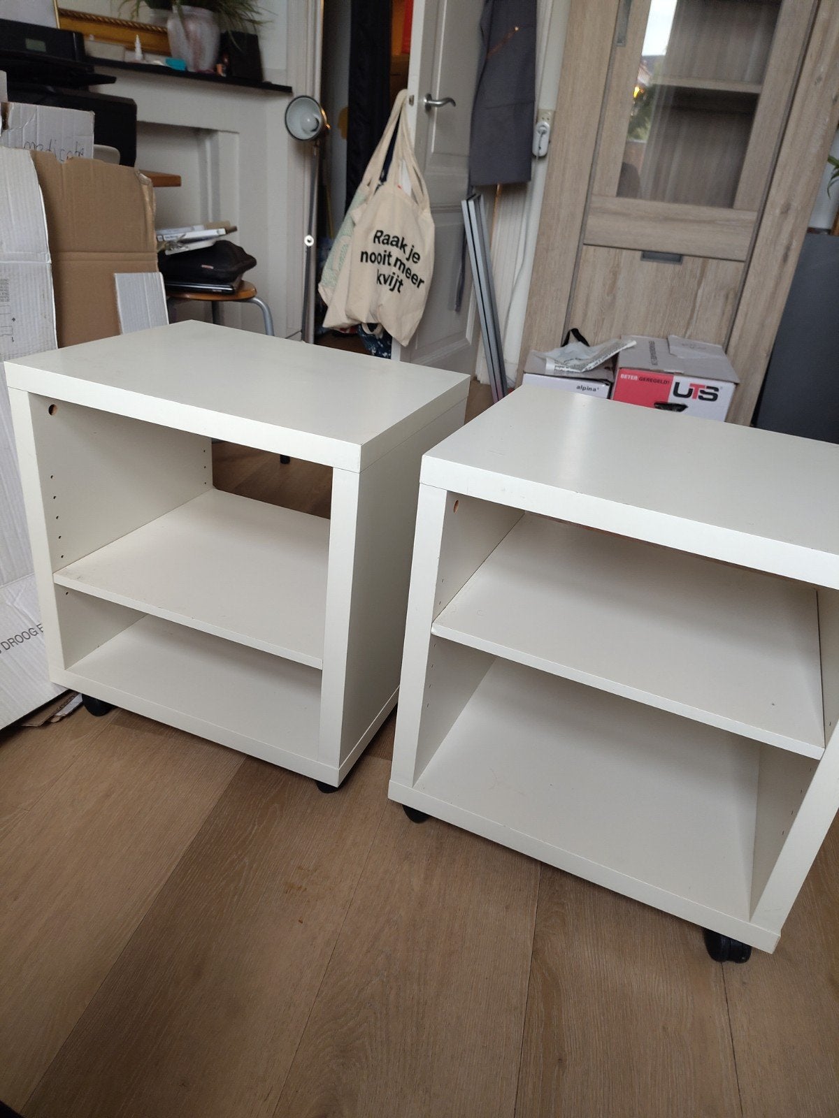 2x Wit IKEA Kastje op Wielen - Handig en Mobiel, Ophalen, Gebruikt