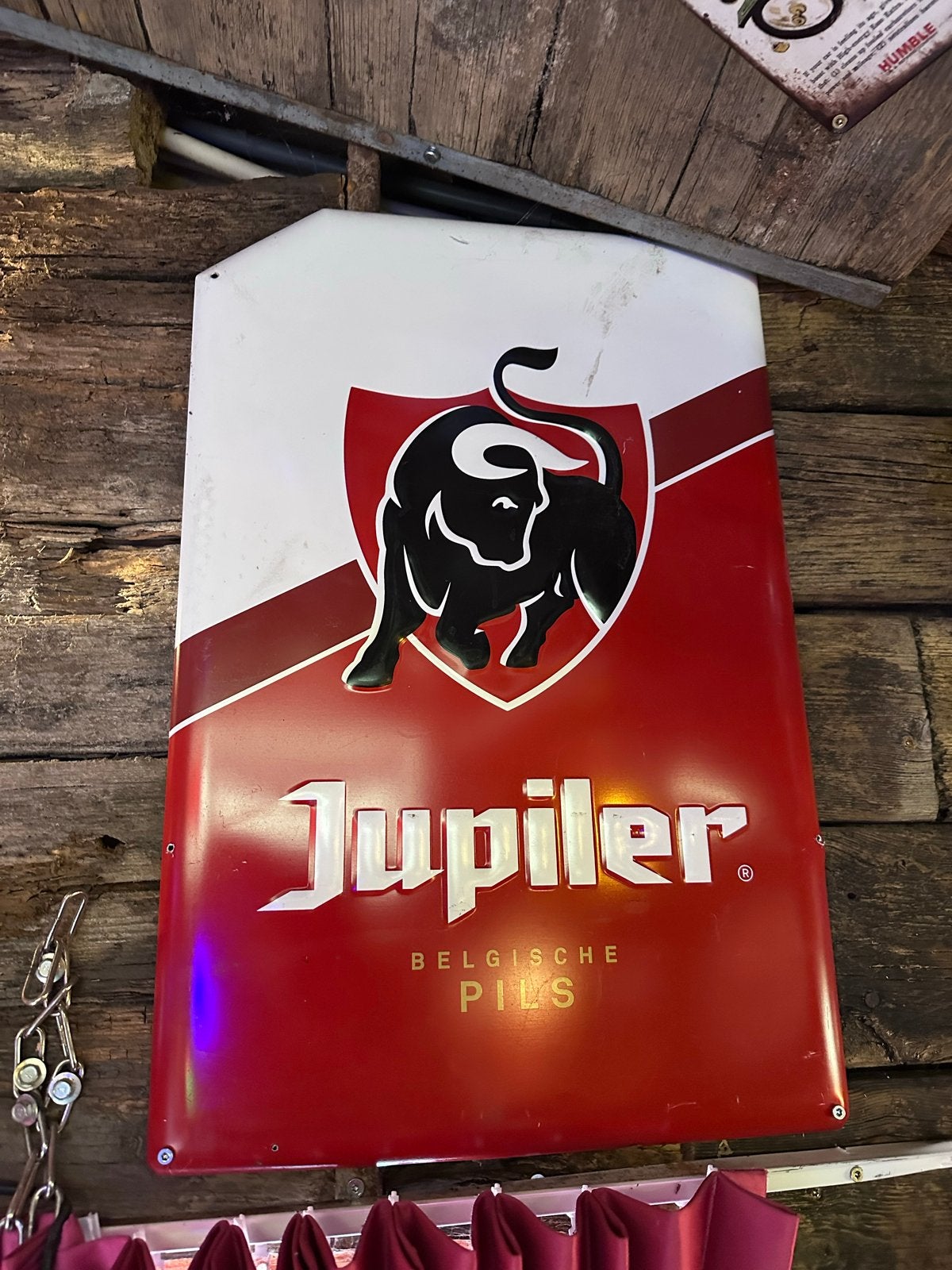 Jupiler Origineel Reclamebord - 60x40 cm, Ophalen of Verzenden, Gebruikt, Reclamebord, Plaat of Schild, Jupiler