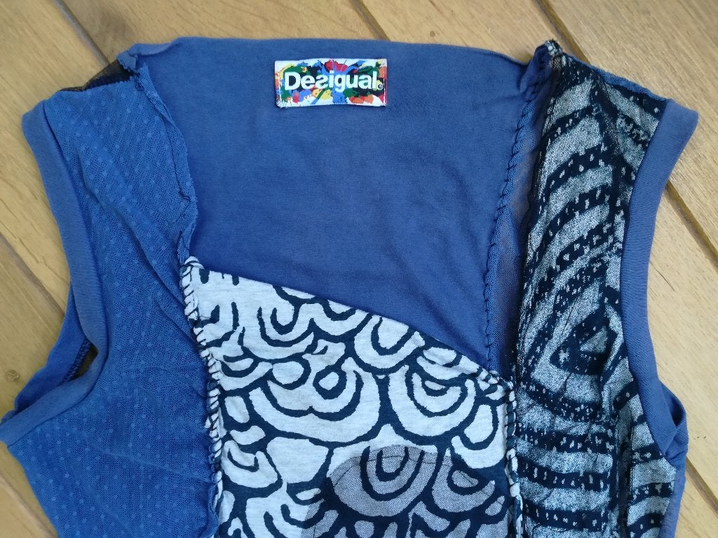 DESIGUAL jurk blauw grijs maat M, Maat 38/40 (M), Blauw, Ophalen of Verzenden, Zo goed als nieuw
