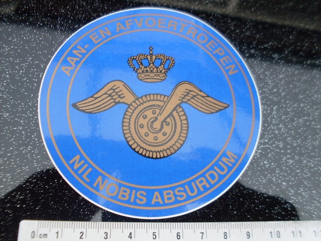 sticker aanvoertroepen en afvoertroepen logo embleem AAT, Verzenden, Zo goed als nieuw, Bedrijf of Vereniging
