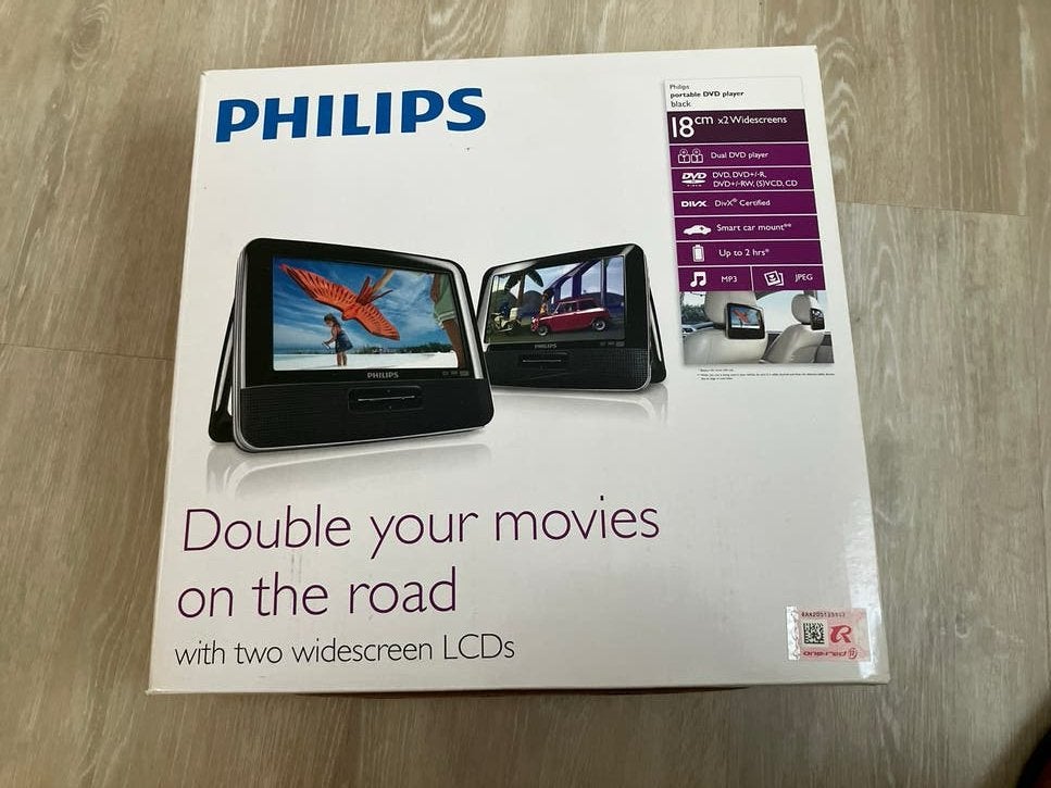 Twee draagbare DVD-spelers, Dvd-speler, Philips, Gebruikt, Draagbaar