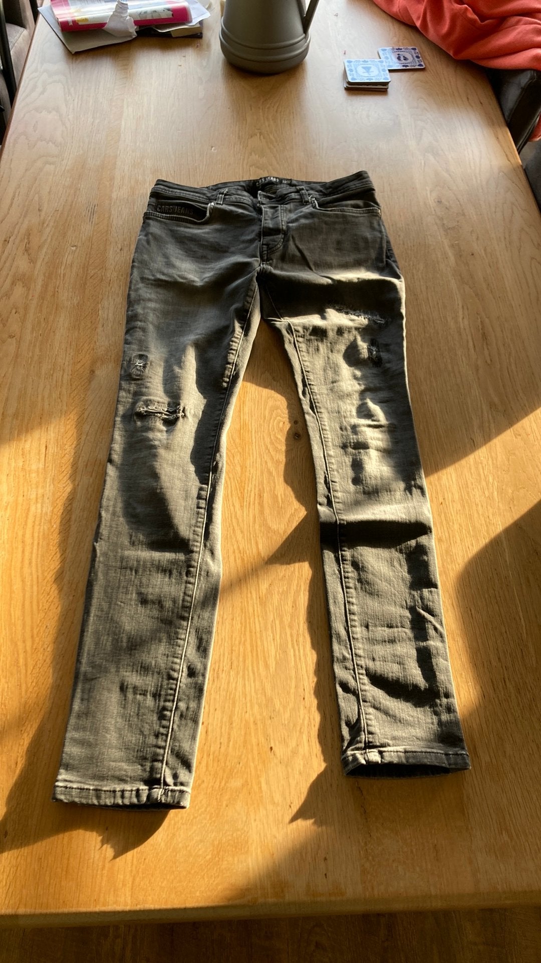 Grijs zwarte heren Cars jeans maat 33/32, Ophalen, Zo goed als nieuw, Grijs, W33 - W34 (confectie 48/50)