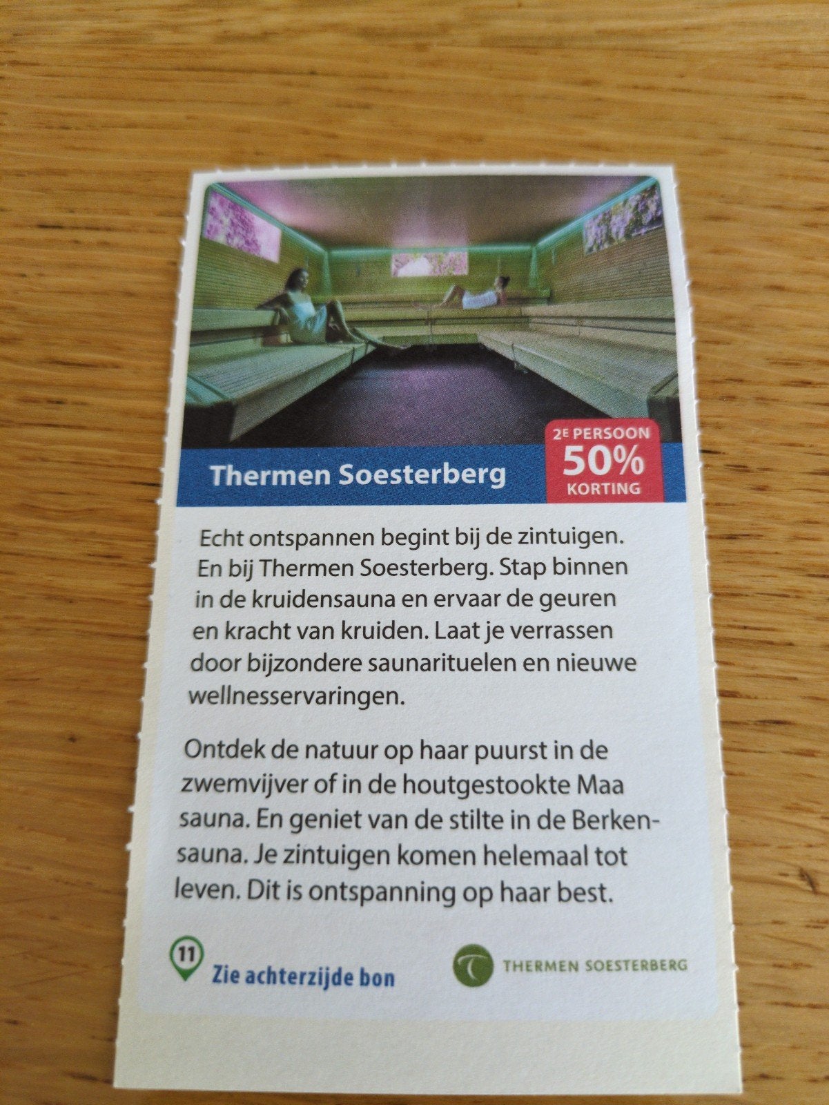 Kortingsbon voor Thermen Soesterberg, 50 % korting, Tickets en Kaartjes, Drie personen of meer, Kortingsbon, Spa of Sauna