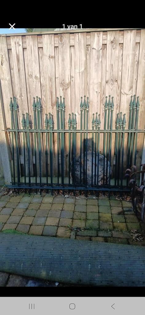 8 stuks spijlenhekwerk, totaal 14.40 meter hoogte 1.30., Ophalen of Verzenden, Gebruikt, IJzer, Spijlenhekwerk