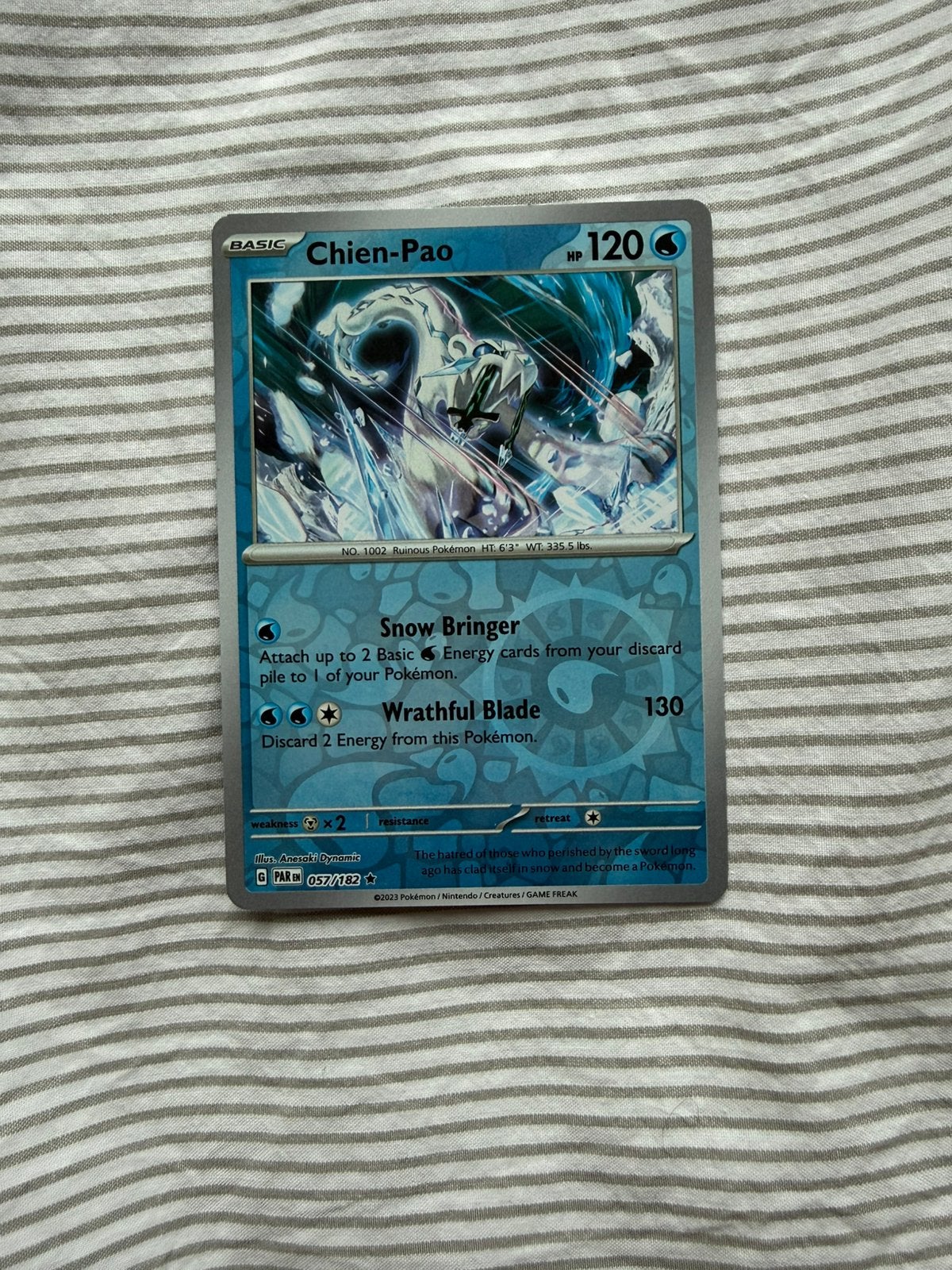 Chien - Pao reverse holo pokemon kaart, Ophalen of Verzenden, Zo goed als nieuw