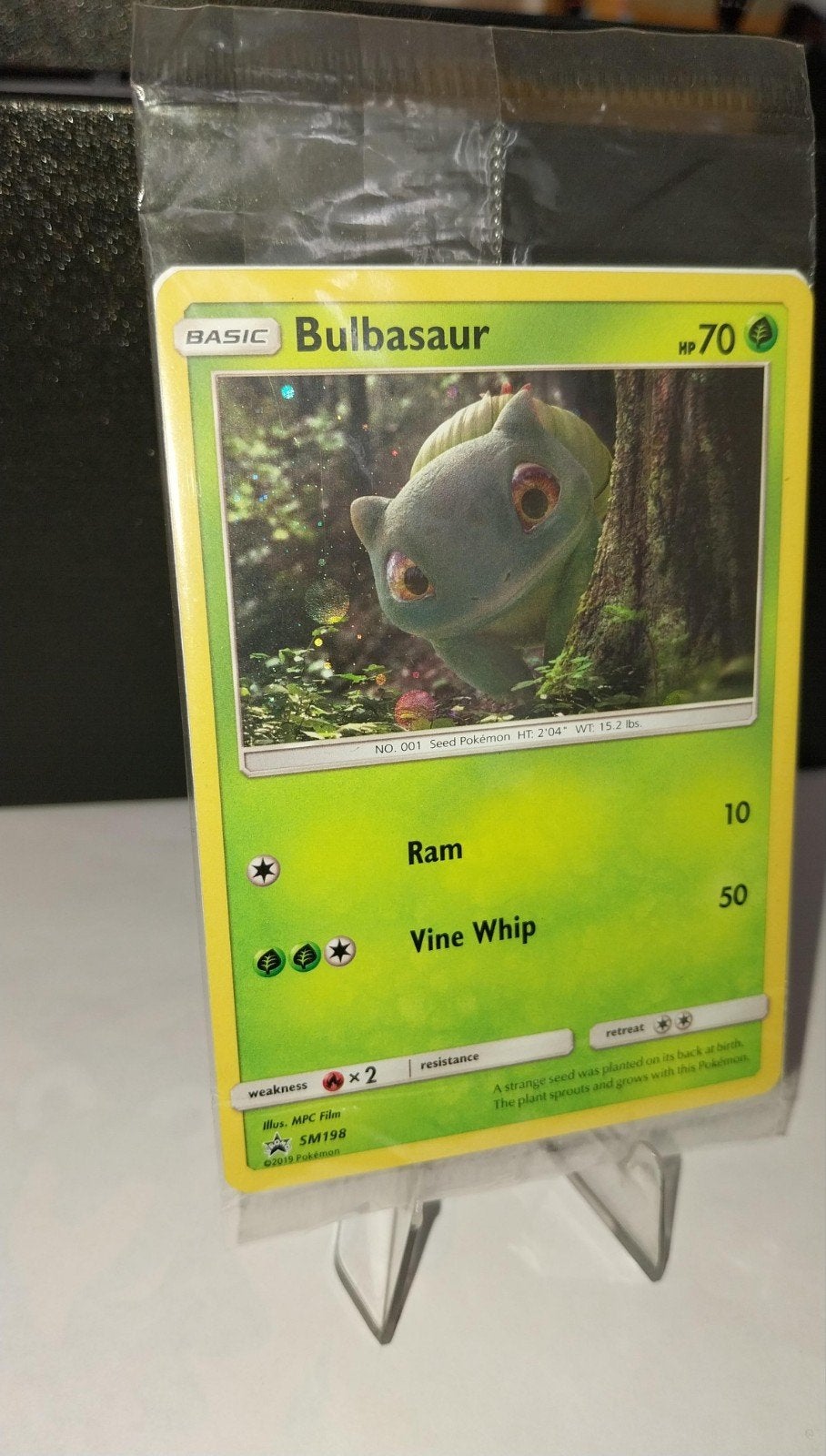 Bulbasaur Pokémon sealed Promo Kaart SM198 Detective Pikachu, Ophalen of Verzenden