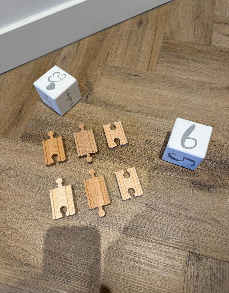 ZGAN 6x Brio houten trein korte verbindings spoor rail 33333, Ophalen of Verzenden, Zo goed als nieuw