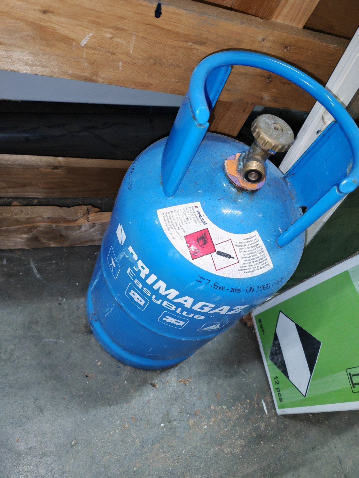 Lege Primagaz EasyBlue gasfles (7.6 kg), Ophalen of Verzenden, Gebruikt, Primagaz