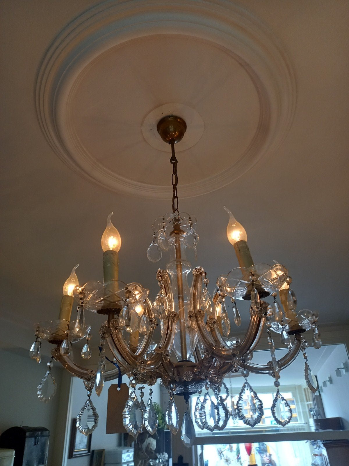 Antieke Maria Theresia Kroonluchter - 6 Lichtpunten, Ophalen