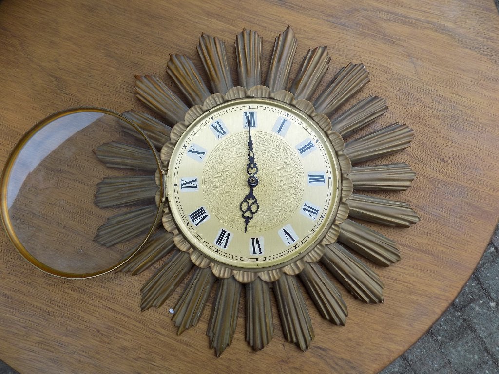 Vintage klok klassiek zonmodel, Ophalen of Verzenden, Gebruikt