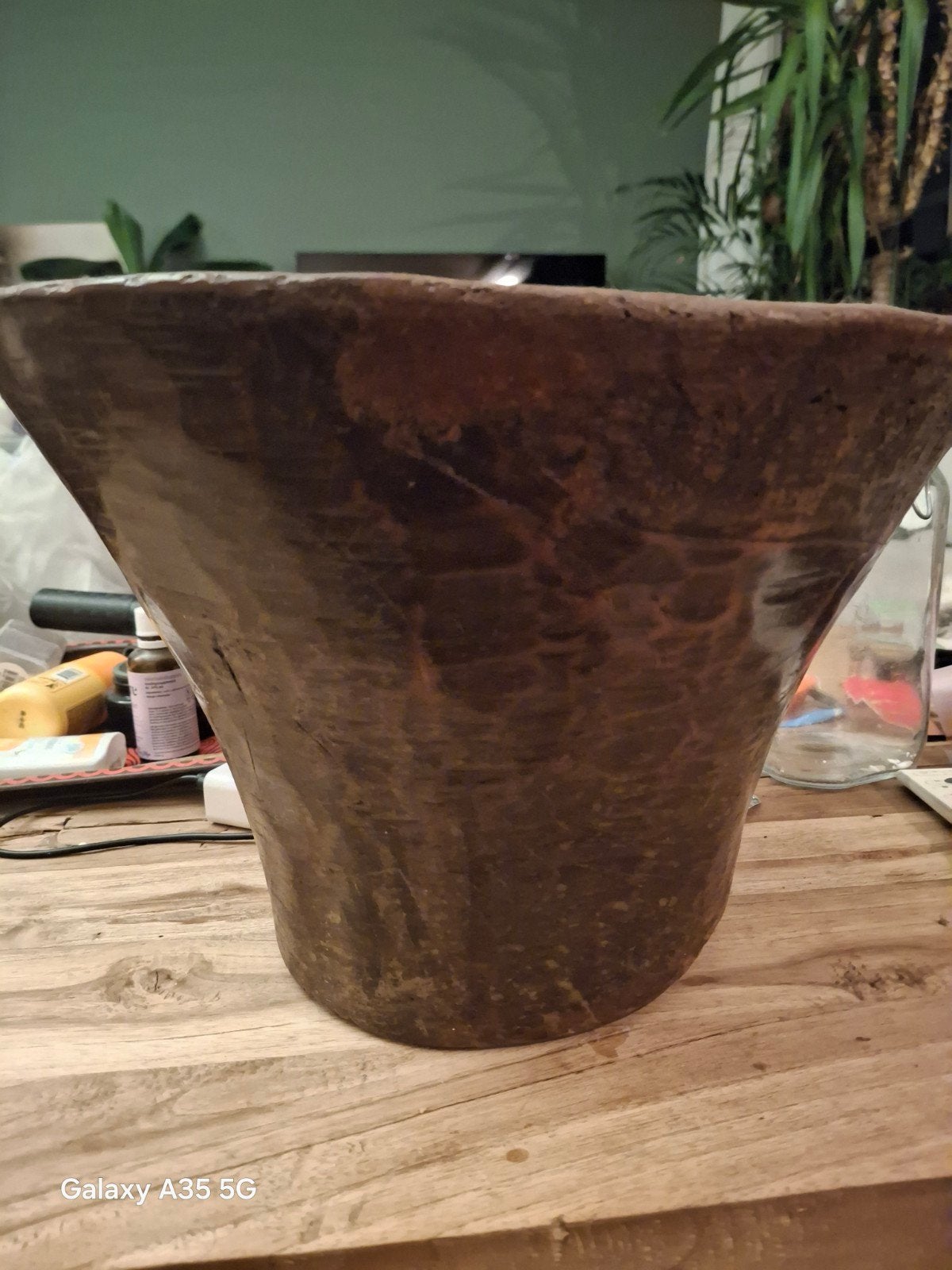houten vijzel, Overige materialen, Rond, Ophalen of Verzenden, Minder dan 40 cm
