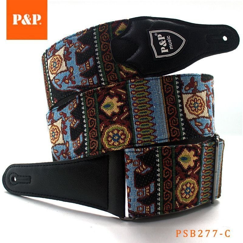 P&P handgemaakte (bas) gitaarriem 100% katoen elephant, Moku Custom Guitars, Nieuw, 4613CB, Ophalen of Verzenden