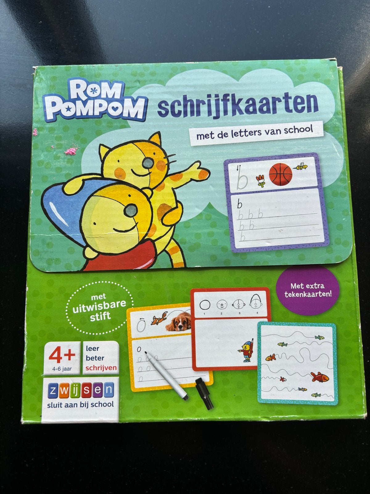 Rompompom Schrijfkaarten met uitwisbare stift, Gebruikt, Meerkleurig, Ophalen of Verzenden, Papier of Karton