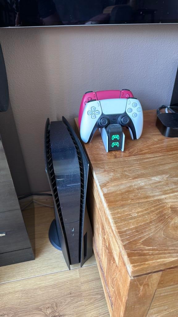 PS5 OG Disk edition met 2 controllers,zwarte en witte plates, Ophalen, Zo goed als nieuw, Playstation 5