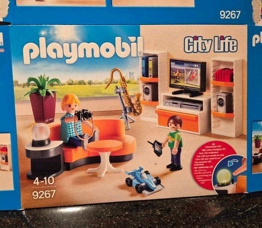 9267 Playmobil City Life Woonkamer met werkend LED lampje, Overige typen, Ophalen of Verzenden, Zo goed als nieuw, City life