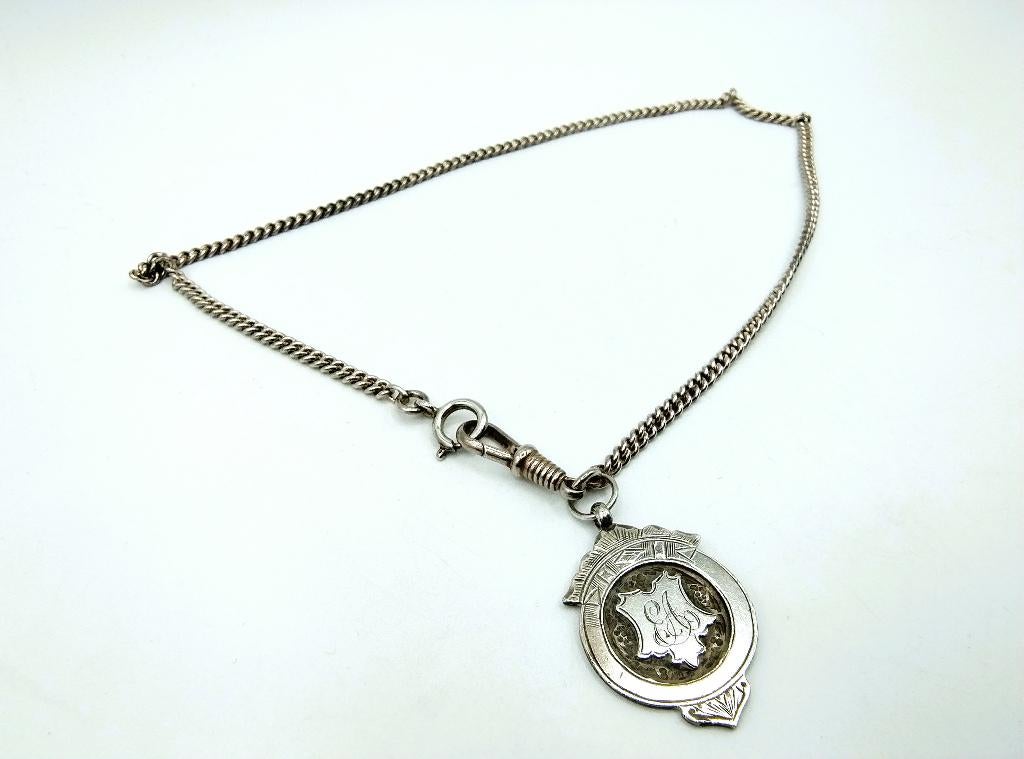 Zilveren horlogeketting, Pringles & Sons, Birmingham, 1912