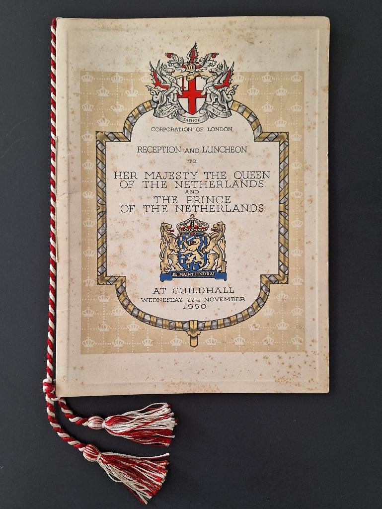 luncheon reception voor koningin Juliana en prins Bernhard, Verzamelen, Koninklijk Huis en Royalty, Ophalen of Verzenden, Gebruikt