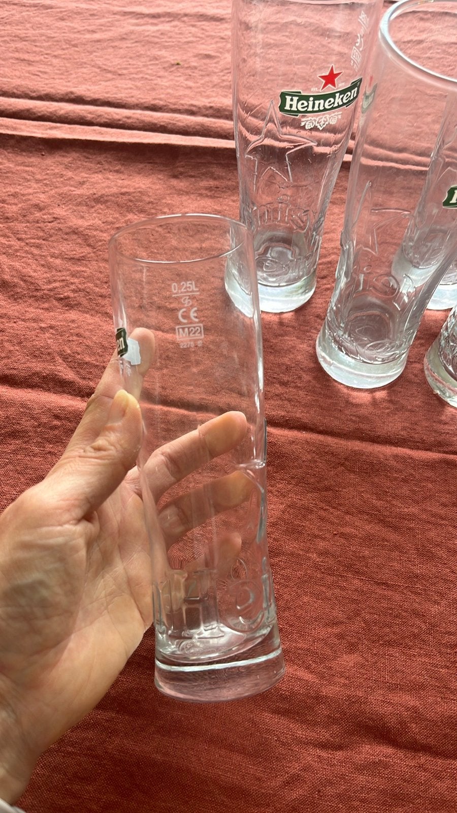 Set van 6 Heineken bierglazen - 0.25L, Ophalen, Overige merken, Glas, Overige typen