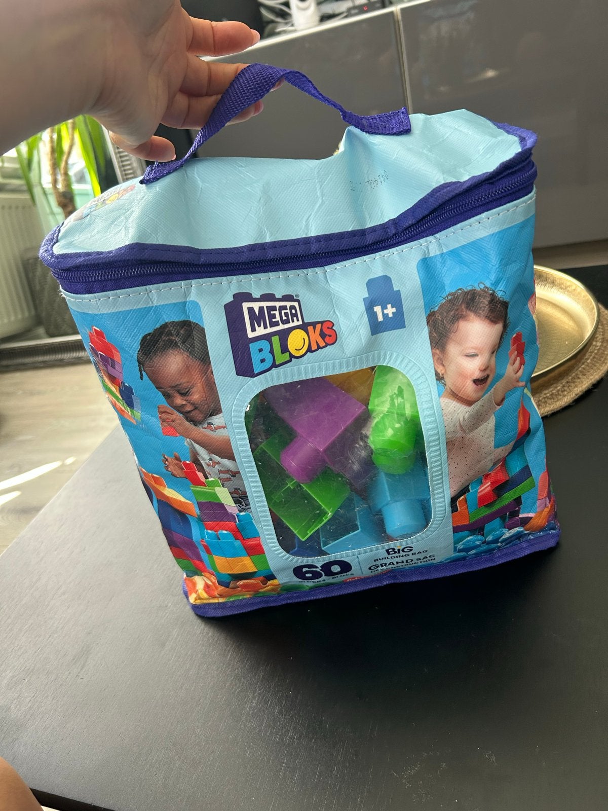 Mega Bloks Grote Bouwzak met 60 Blokken, Ophalen of Verzenden, Zo goed als nieuw, Megabloks