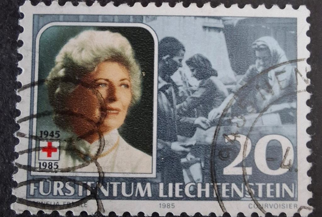 Liechtenstein 14 rode kruis, Ophalen of Verzenden, Overige thema's