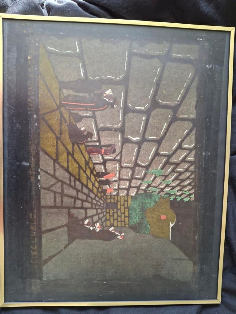 Doek in lijst. Wailing wall   Jeruzalem, Ophalen